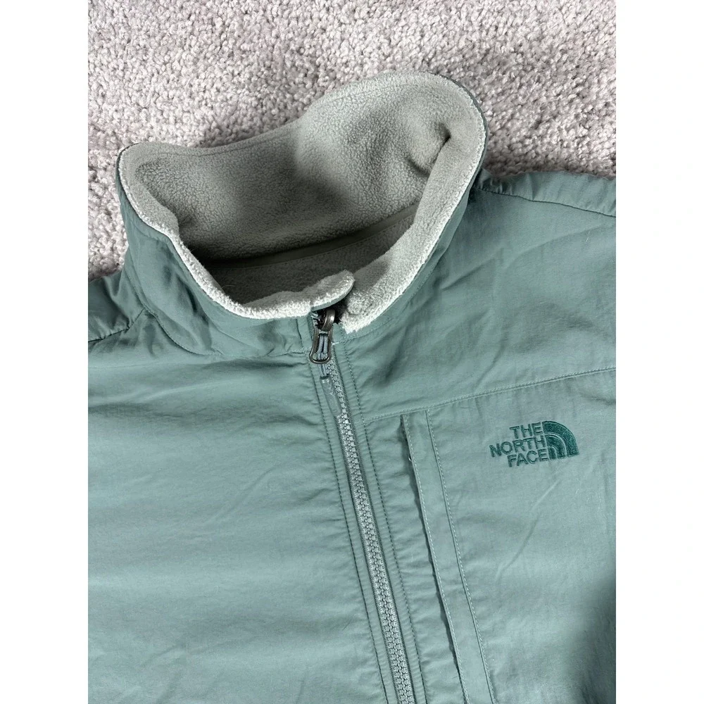 The North Face Fleece Jacket Full Zip Green Gray‎ Men's Size Medium